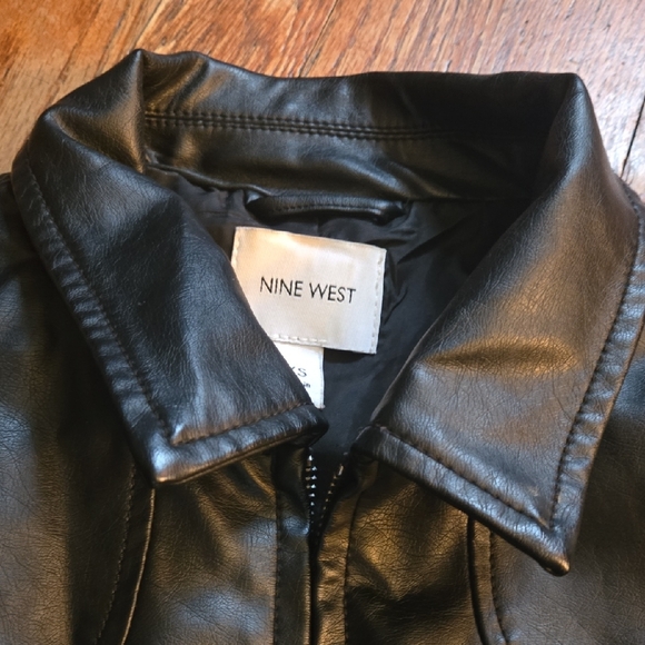 Nine West Black Faux Leather Coat - Picture 2 of 3